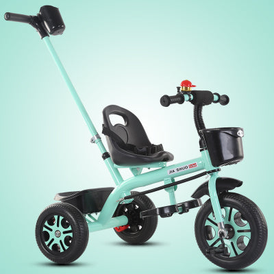 1-6 years toddler tricycle Ahmedabad kids cycle Ahmedabad in light blue with black seat and handlebar basket