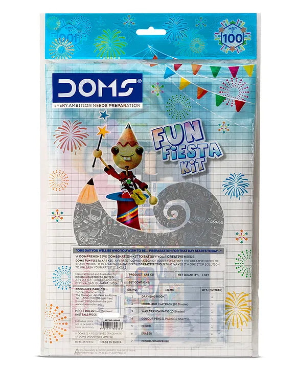 Buy Doms fun fiesta Kit | Perfect Value Pack | Kit For School Essentials | Gifting Range For Kids | Combination of 7 Stationery Items | mrp ₹:100 | Sam's Toy Ahmedabad DOMS Sams toy world shop in Ahmedabad Gujarat