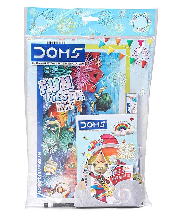 Buy Doms fun fiesta Kit | Perfect Value Pack | Kit For School Essentials | Gifting Range For Kids | Combination of 7 Stationery Items | mrp ₹:100 | Sam's Toy Ahmedabad DOMS Sams toy world shop in Ahmedabad Gujarat