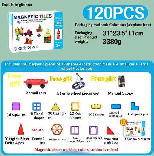 Magnetic Tiles Kids Toys STEM Magnet Blocks Building Montess