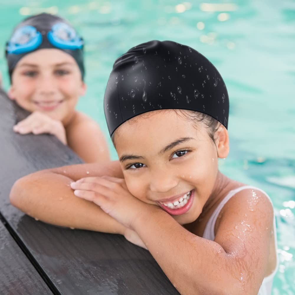 Buy Waterproof Kids Swimming Caps, Silicone Swim Cap for Kids Children Boys and Girls, Stretchable and Comfortable Swimming Hats, Anti slip Swim Cap Swimming Hat samstoy.in Sams toy world shop in Ahmedabad Gujarat