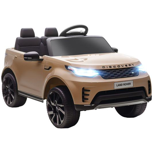 Land Rover Discovery Licensed 12V Kids Electric Car With Remote, 4 Wheel Suspension, Slow Start, Lights, Music, Khaki Sam's World