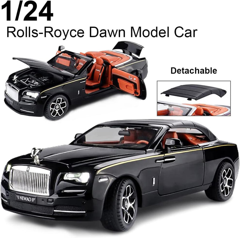 BIG SIZE ROLLS-ROYCE CONVERTIBLE SUPER SPORTS 1:24 DIECAST METAL PULLBACK TOY CAR WITH OPENABLE DOORS LIGHT MUSIC BOYS CAR FOR KIDS BEST TOYS GIFTS