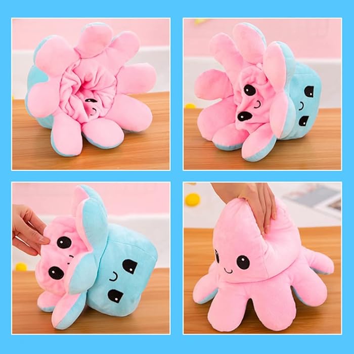 Buy Double-Sided Flip Octopus Doll Soft Reversible Octopus Stuffed Animals Doll Cute Octopus Plush Toys | Sam's Toy World samstoy.in Sams toy world shop in Ahmedabad Gujarat