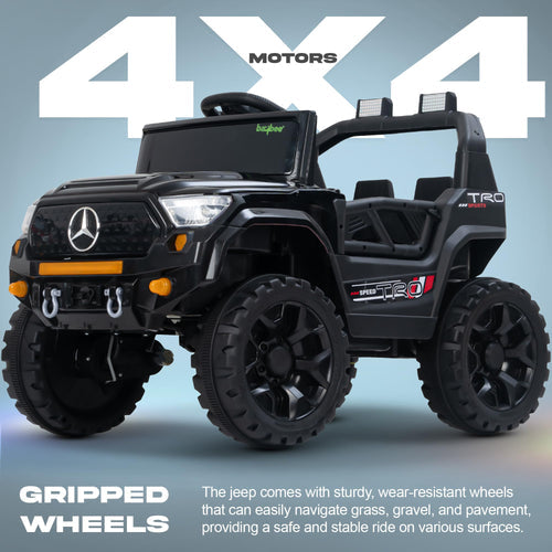 Black Mercedes style ride-on jeep for children Ahmedabad online Gujarat . toy 4x4 with gripped off road wheels