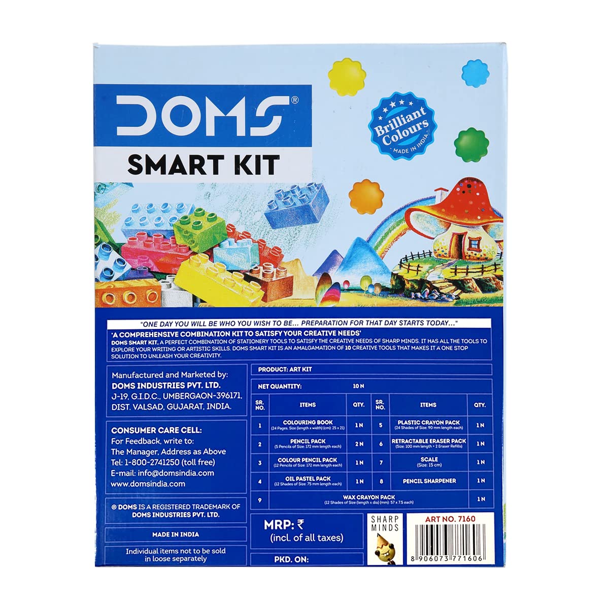 Buy Doms Smart Kit | Transparent Zipper Bag | Perfect Value Pack | Kit For School Essentials | Gifting Range For Kids | Combination of 12 Stationery Items | Sam's Toy Ahmedabad DOMS Sams toy world shop in Ahmedabad Gujarat