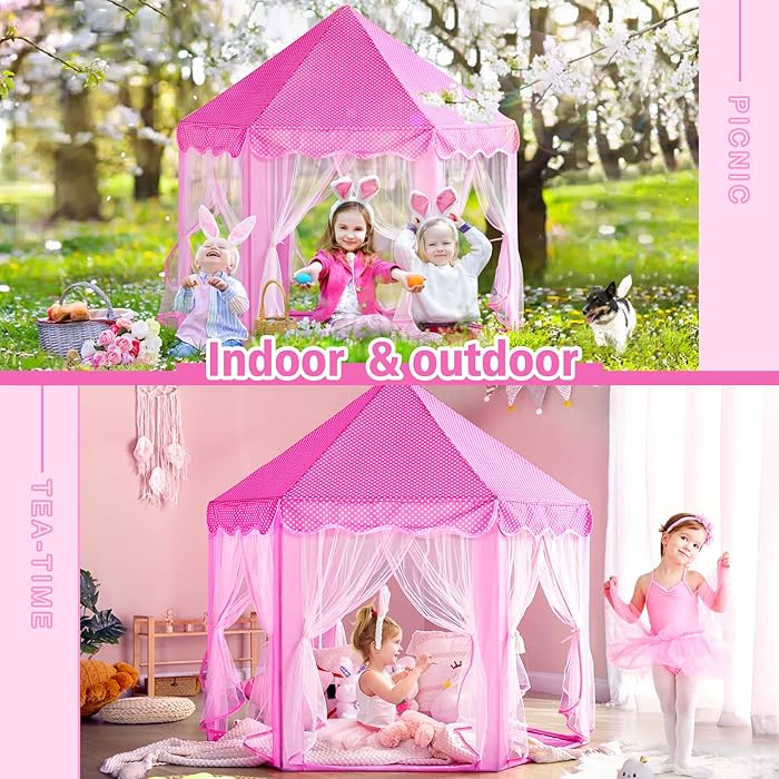 Buy Princess Tent Girls Large Playhouse Kids Castle Play Tent with Star Lights Toy Gift for Children Indoor and Outdoor Games samstoy.in Sams toy world shop in Ahmedabad Gujarat