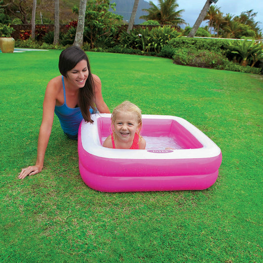 Buy Intex inflatable square paddling pool 86x86x25 cm, random colors (pink or lime green) Sams Toy World Ahmedabad Intex Sams toy world shop in Ahmedabad Gujarat