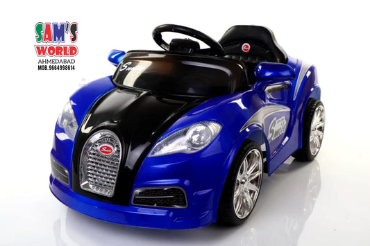 Blue 938 Battery Operated Ride On Kids Car with sleek design and chrome wheels for fun playtime