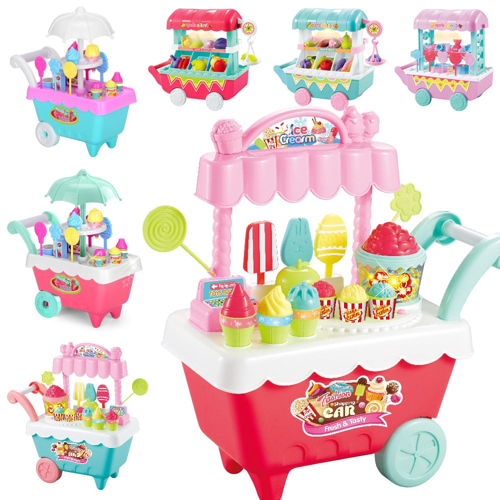 Buy DIY Children Role Play Toys Mini Ice-cream/Candy/Fruit/Vegetables Shopping Cart with Light&Music Pretend Play Toys for Kids Gift - sams toy world shops in Ahmedabad - call on 9664998614 - best kids stores in Gujarat - Near me - discounted prices