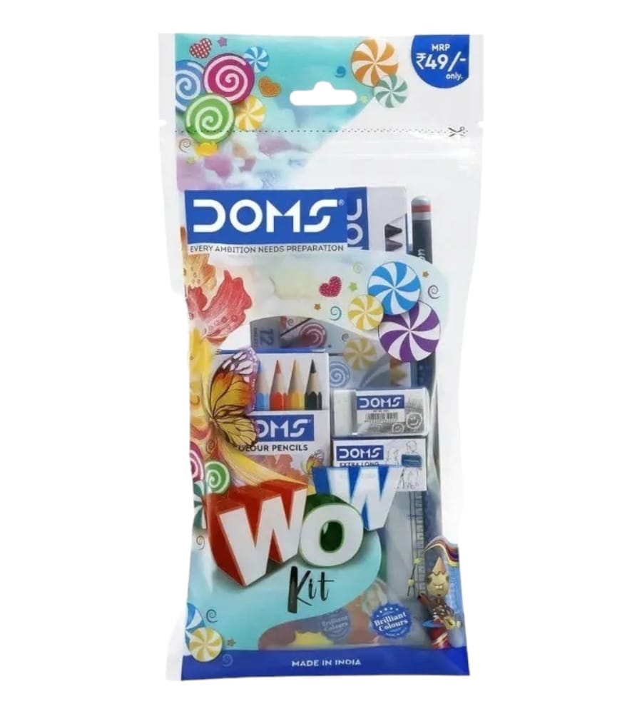 Buy Doms wow Kit | Perfect Value Pack | Kit For School Essentials | Gifting Range For Kids | Combination of 7 Stationery Items | mrp ₹:49 | Sam's Toy World Ahmedabad DOMS Sams toy world shop in Ahmedabad Gujarat