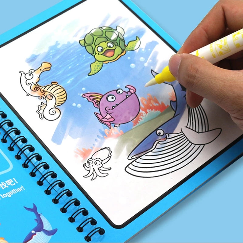 Magic Water Drawing Book Coloring Book Doodle Magic Pen Painting Drawing Board Kids Toys Birthday Gift