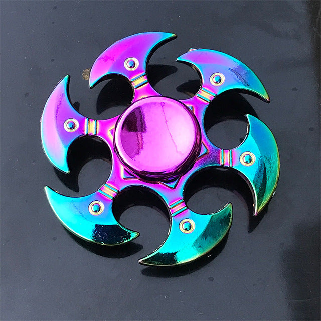 New Rainbow Metal Hand Spinner Focus Toy Ninja Fidget Spinner R188 Electroplate Hybrid Bearing Toys for Children Complementary Gifts - samstoy.in