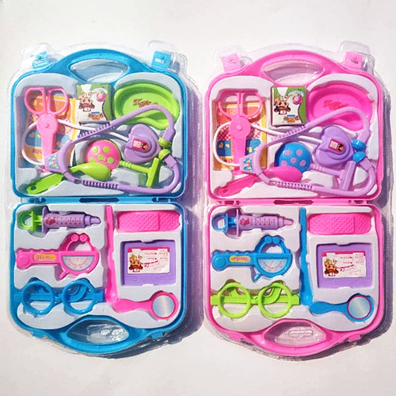 Play House Toy Stethoscope Set Little Doctor Toy Simulation Needle Tube Medical Equipment Suitcase Kids Toys Medical Supplies