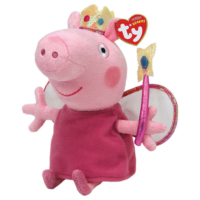 TY PEPPA Pig George 15cm Kawaii Shiny Big Eyes Beanie Boo Girl Cute Plush Toy Kids Birthday Gift Sleeping Mate