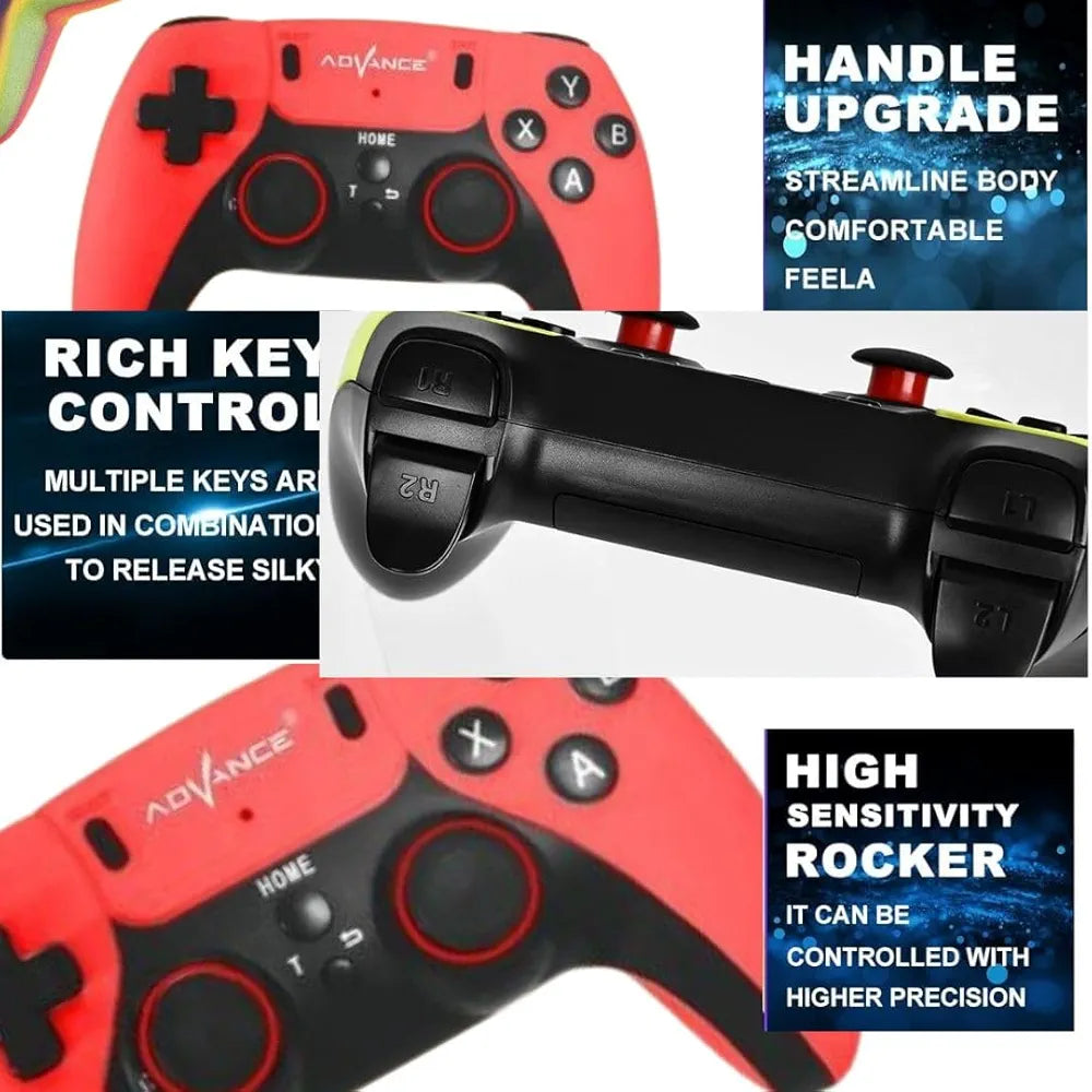 Classic game emulators 10000 tv video games online Ahmedabad red and black wireless gaming controller with upgraded handle and rich key controls