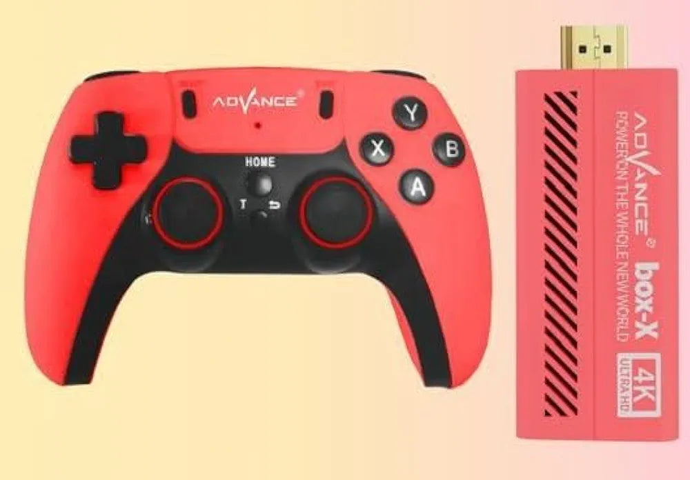 Red gaming controller and box X 4K device for classic game emulators 10000 tv video games online Ahmedabad