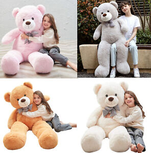 samstoy.in large plush teddy bear for gift for all age in Ahmedabad Gujarat . Jumbo soft teddy in pink gray brown with child