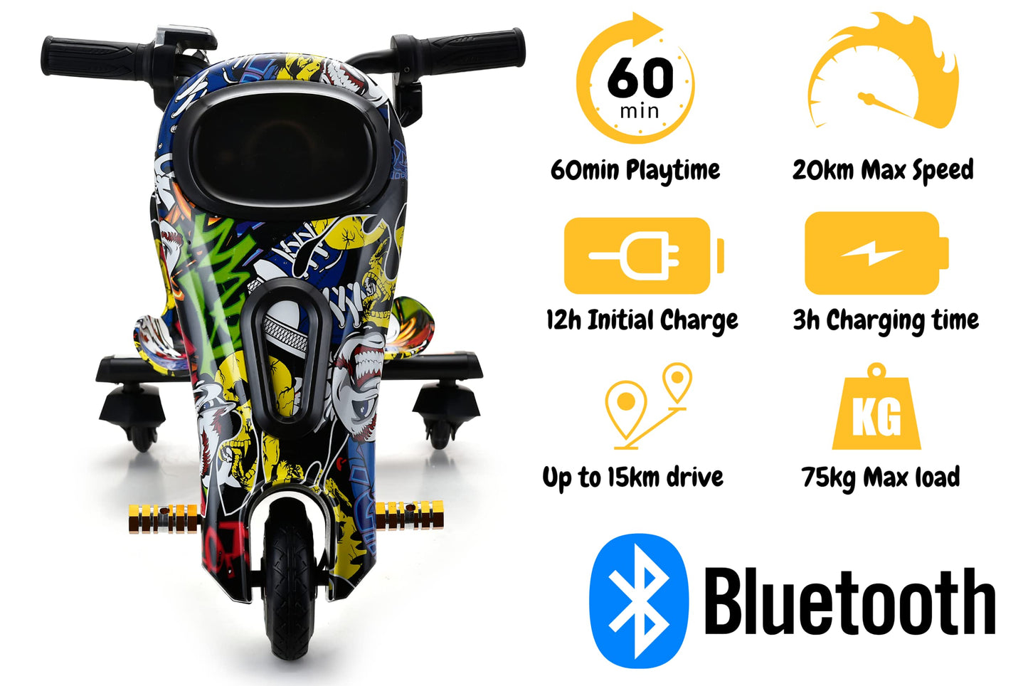 Battery operated drift scooter Ahmedabad Gujarat with 60min playtime and Bluetooth connectivity