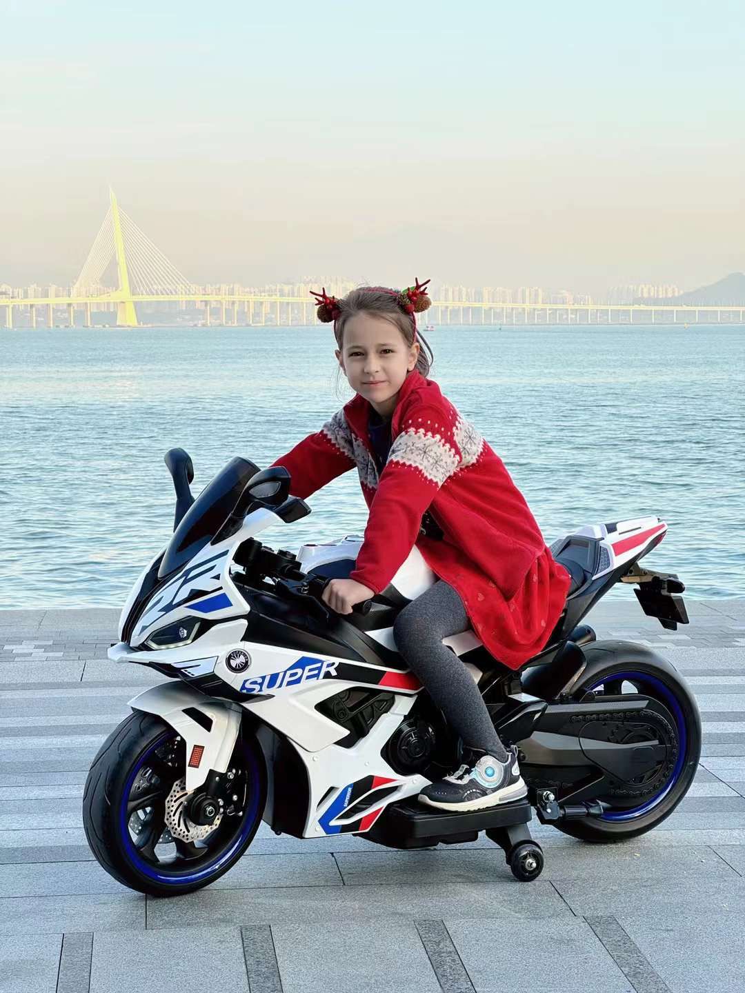 Child riding the best electric motorcycle ride on bike toy for children Ahmedabad by FUN N FUNKY outdoors