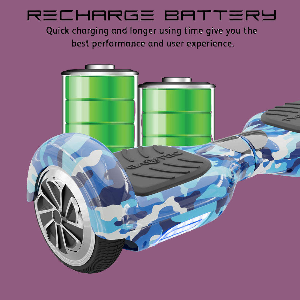 Bluetooth hoverboard with lights and bag sale in Ahmedabad Gujarat featuring blue camouflage design and recharge battery