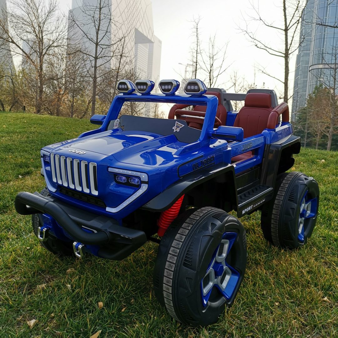 Buy Big safe battery car for 1 to 12 years kids at Sam's Toy Ahmedabad blue electric ride on toy car with red seats