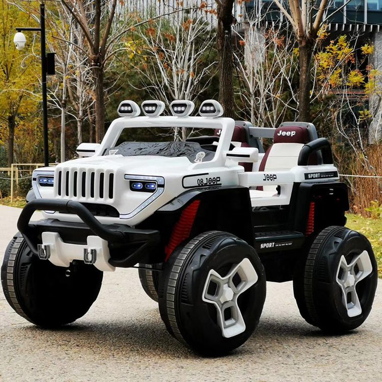 Buy Big safe battery car for 1 to 12 years kids at Sam's Toy Ahmedabad white kids electric Jeep ride-on toy