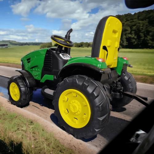 Buy John Deere kids tractor Ahmedabad Gujarat green and yellow ride-on toy tractor for children