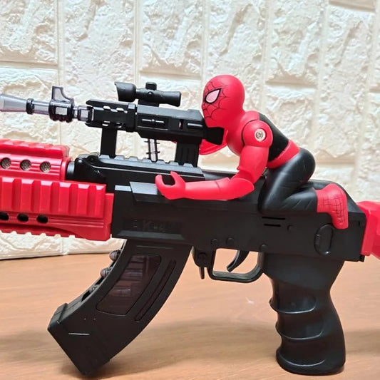 Children's warrior fighter role play toy Spidarman Light and Sound-Kids Pretend Play with designed gun and figure