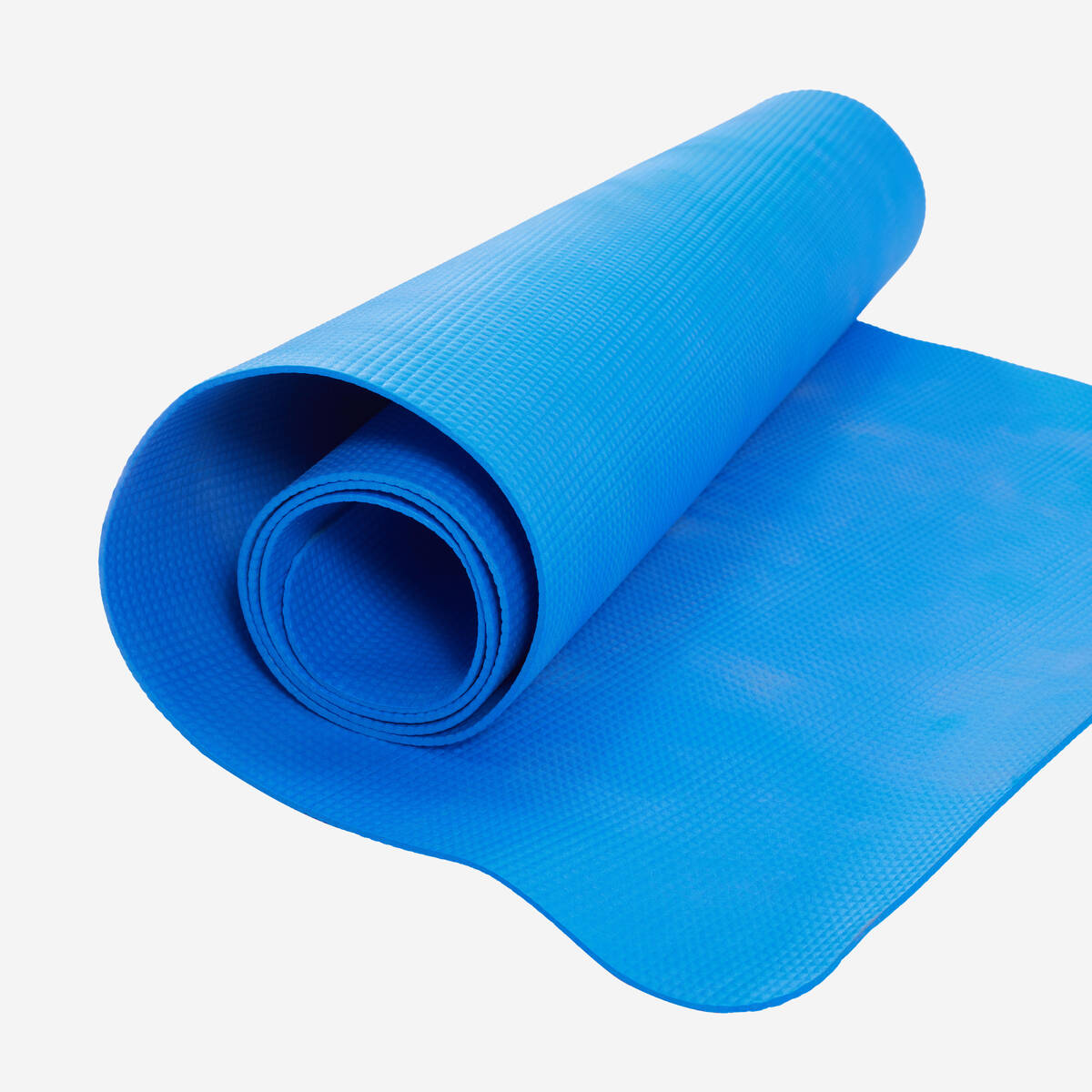 Blue eco-friendly yoga mat for children and adults in Ahmedabad Gujarat by samstoy.in rolled on white background