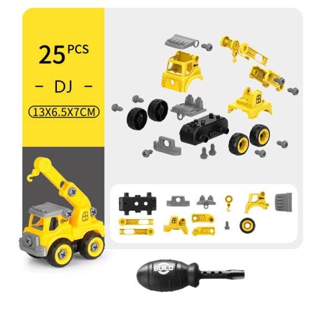 25-piece yellow and black educational construction toys for toddlers kids Ahmedabad with detachable parts and toy screwdriver