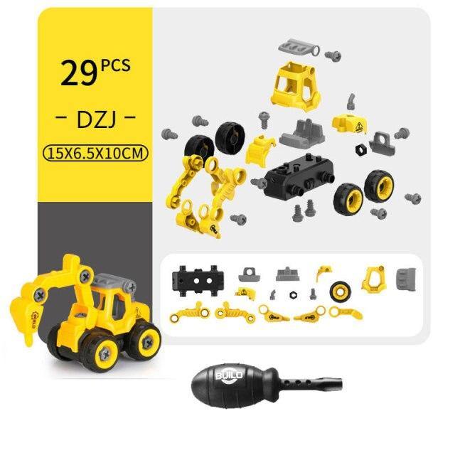 29 piece educational construction toys for toddlers kids Ahmedabad yellow and black toy excavator with screwdriver