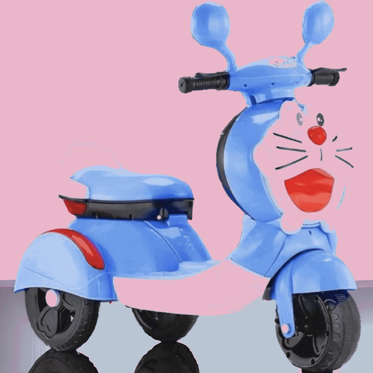 Electric Kids Bike Make In Ahmedabad in blue with cartoon character design and comfortable seating