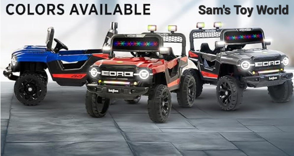 Kids ride on car Ford 4x4 with remote control warranty in red blue and black colors available