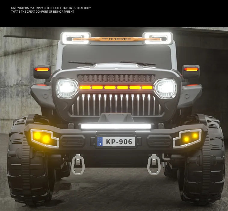 Heavy duty 4x4 ride-on KP 906 Make in Ahmedabad Gujarat black ride on toy with bright headlights