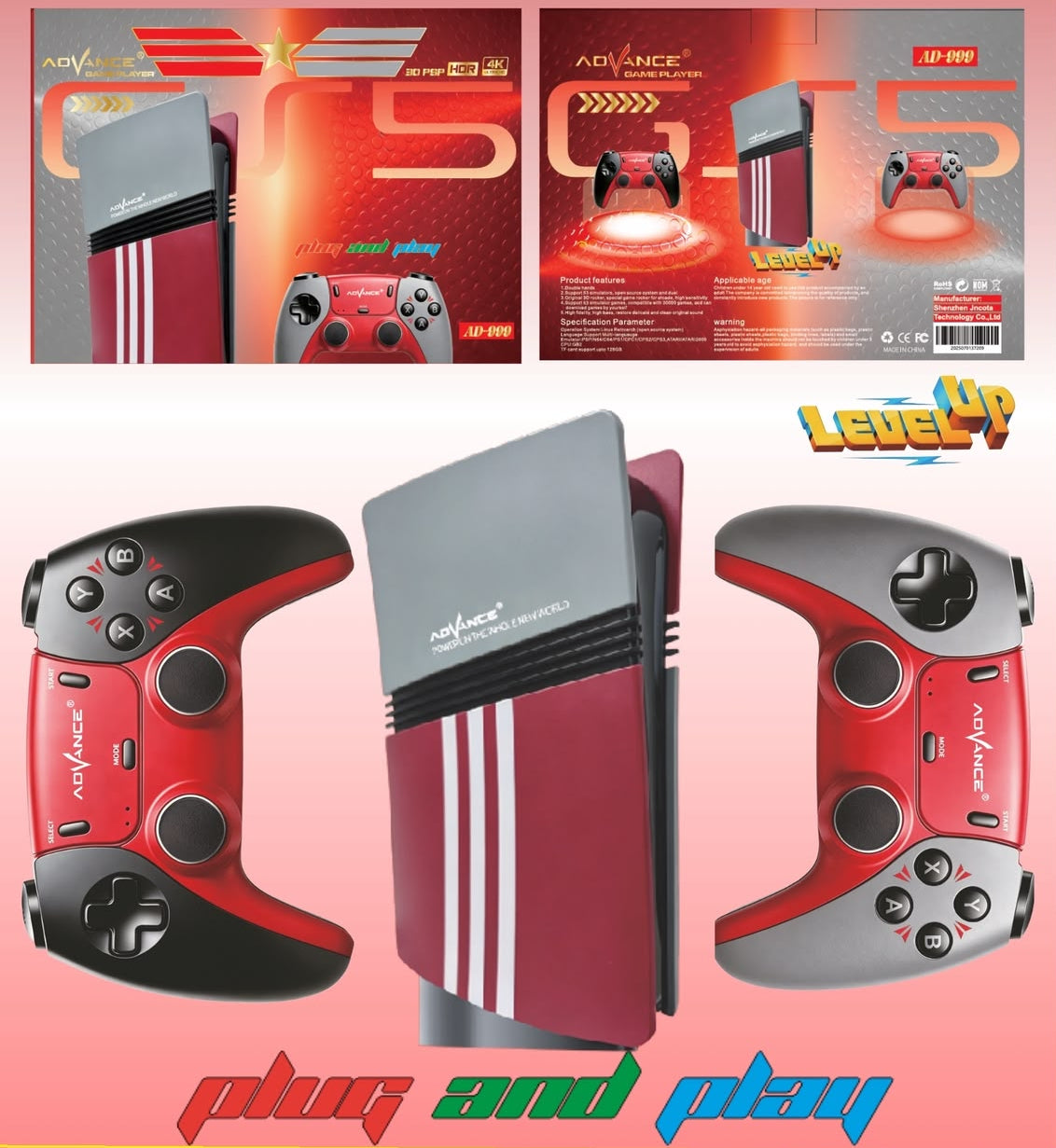 Gamestick GS5 pro TV Video Game stick in red for ages 6 and up from Sam's Toy World