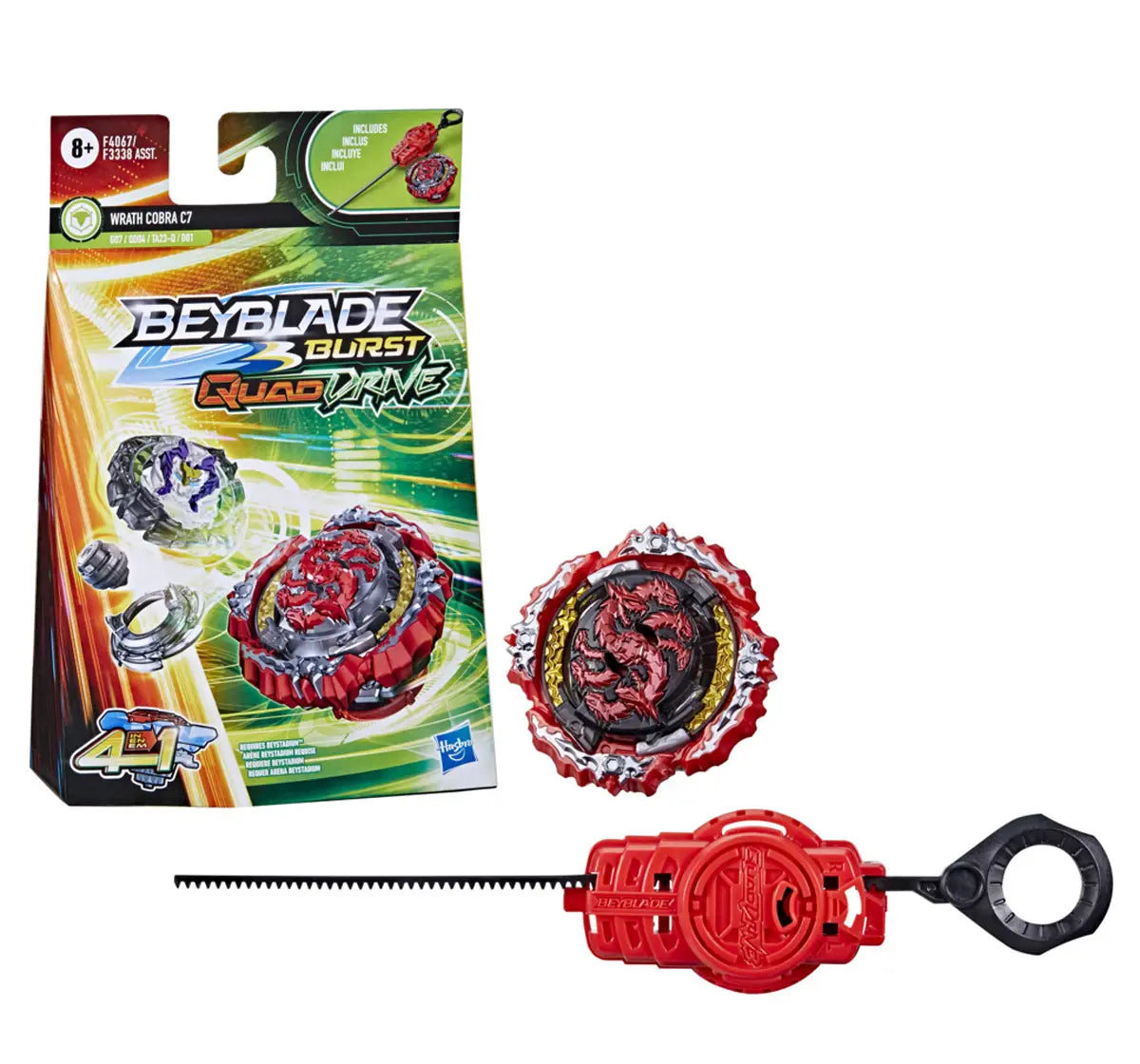 Buy Beyblade Burst Quad Drive starter pack Ahmedabad Gujarat with red and black top and launcher by Hasbro Game