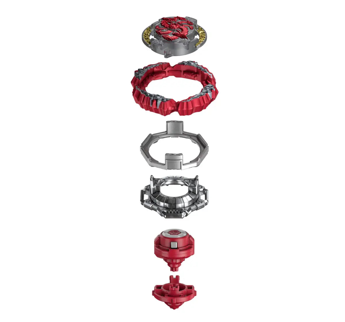 Buy Beyblade Burst Quad Drive starter pack Ahmedabad Gujarat with detailed red and gray spinning top parts from Hasbro Game