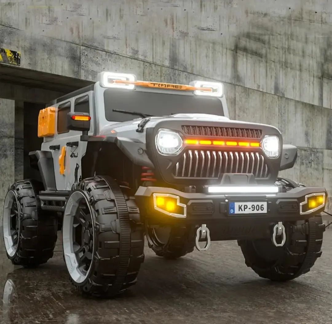 Heavy duty 4x4 ride-on kp 906 Make in Ahmedabad Gujarat gray and black sturdy ride on toy with bright LED lights