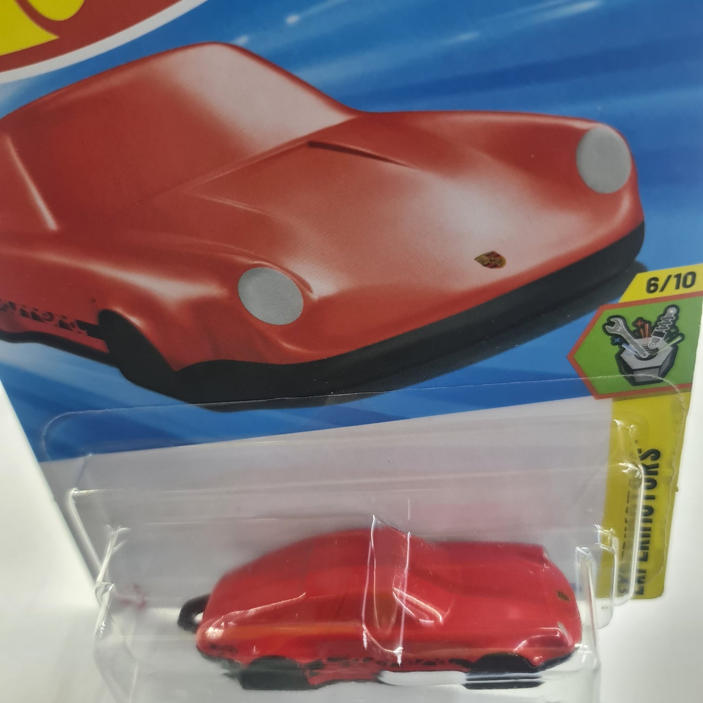 By Hot Wheels Porsche 911 Carrera Sam's Toy World red diecast toy car in packaging