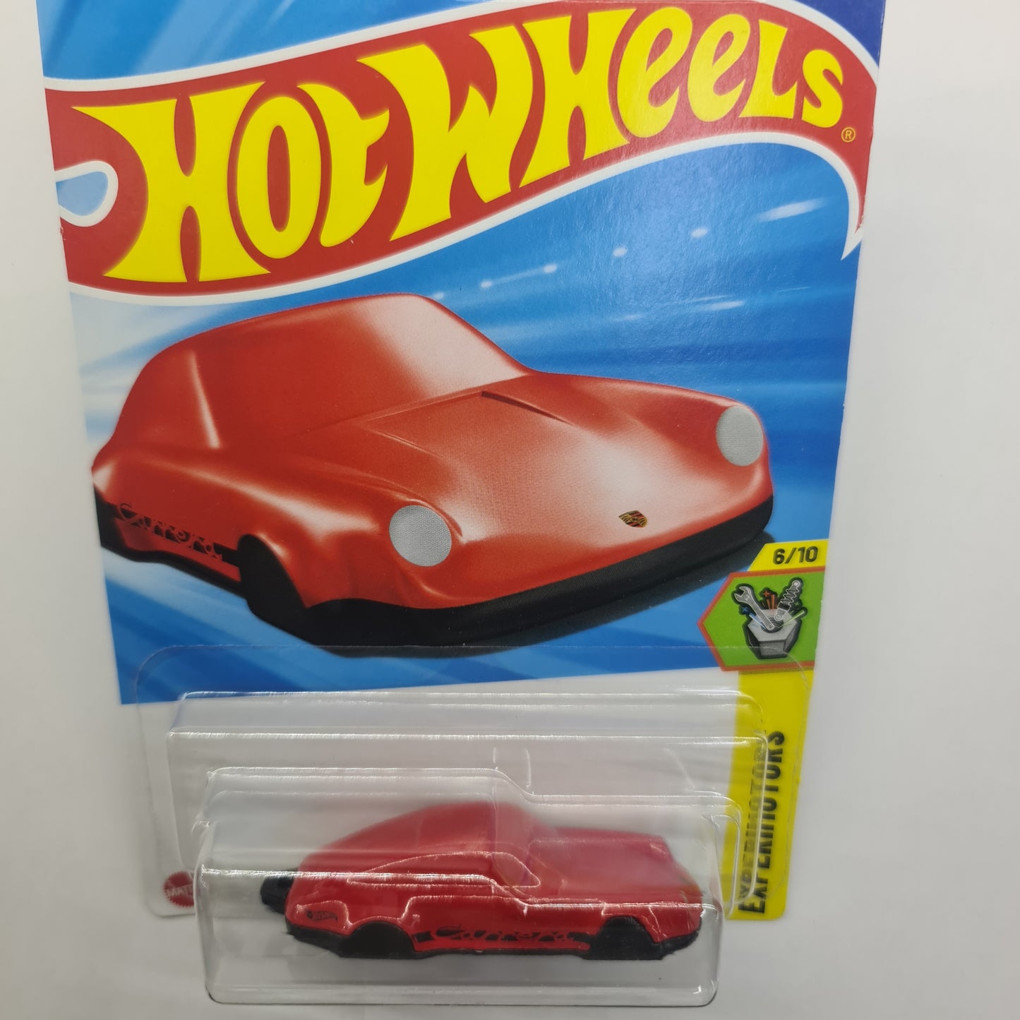 By Hot Wheels Porsche 911 Carrera Sam's Toy World red collectible toy car in packaging