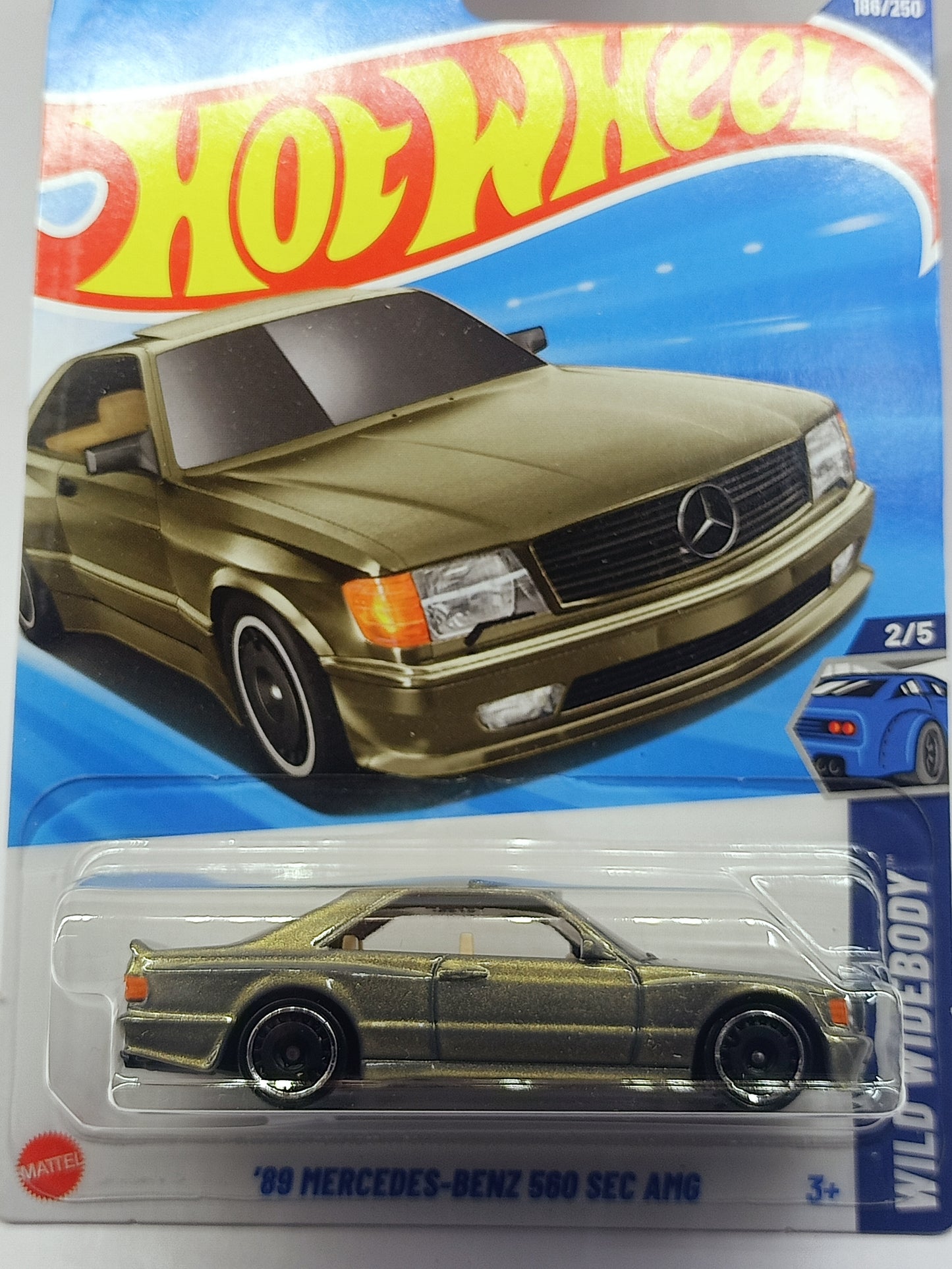 Buy Hot Wheels Mercedes-Benz 560 SEC diecast car model in metallic green with black wheels in packaging