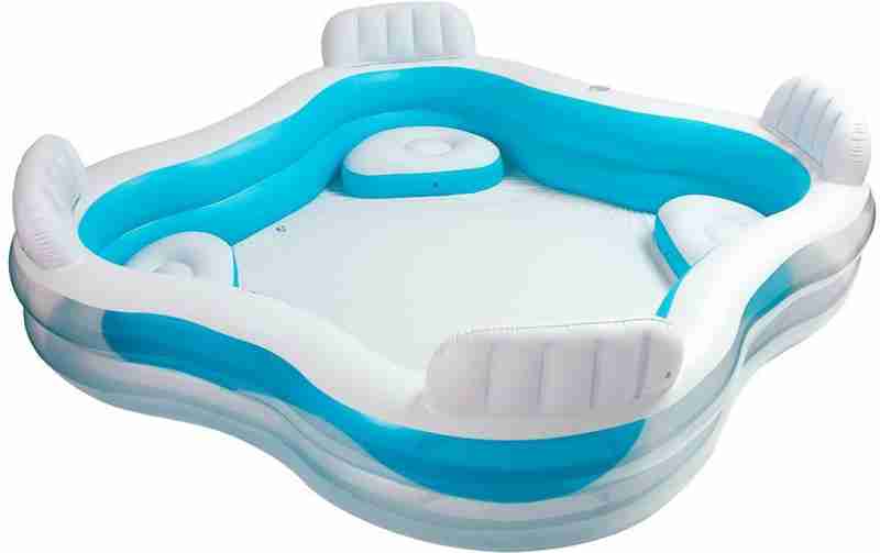 Intex inflatable family swimming pool full size Ahmedabad online India with built-in seats and backrests