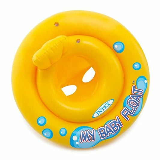 Yellow Intex My Baby Float with leg holder, top view, for infants at Sam's Toy World Ahmedabad Gujarat