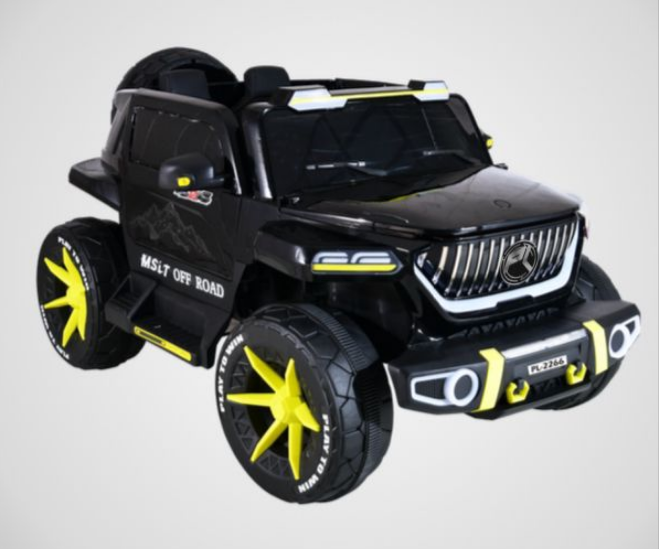 Jumbo big size double seater ride on jeep car for kids age 1 to 14 years children PL2266 in black and yellow