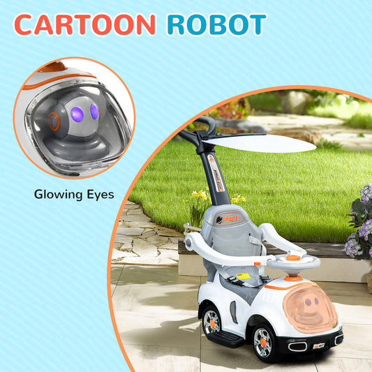 Kids Dumper leg push n go car in white with glowing features for ages 3 and up from Sam's Toy World in Ahmedabad