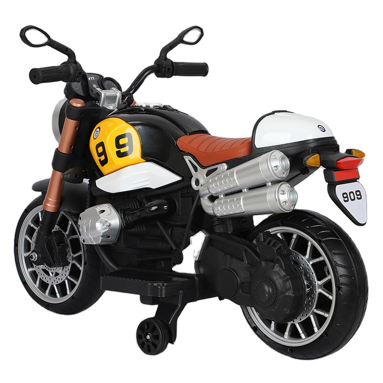 Kids electric bike with hand accelerator Ahmedabad Gujarat online black and yellow ride-on motorcycle toy