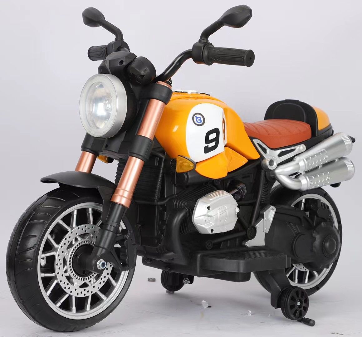 Kids electric bike with hand accelerator Ahmedabad Gujarat online yellow and black ride-on motorcycle for children