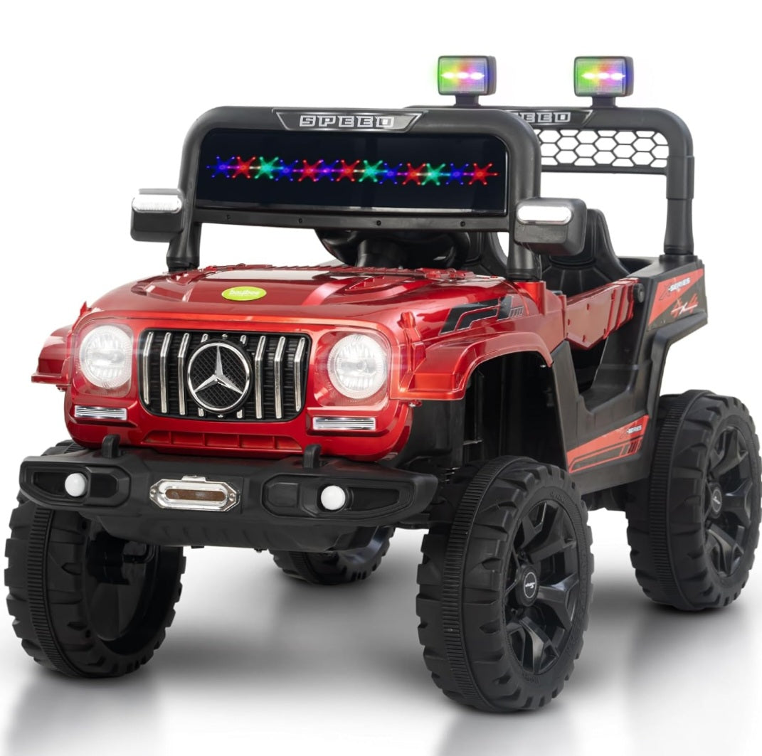 Kids Electric Car For 1 To 7 Years Kids Make in Ahmedabad in vibrant red with LED lights and off-road design