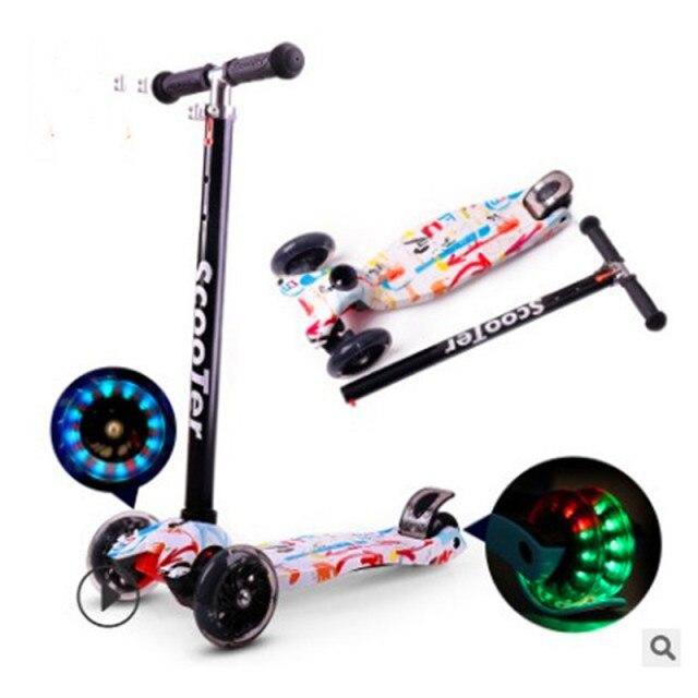 Kids scooter with flashing wheels in Ahmedabad Gujarat featuring foldable design and colorful LED lights